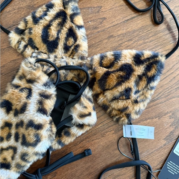 NWT Fashion Nova Leopard Faux Fur Bikini - XS - Picture 5 of 5